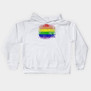 Watercolor Rainbow Flag Kids Hoodie